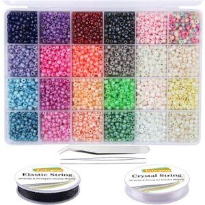 EuTengHao 6000pcs Glass Seed Beads Small Craft Beads for DIY Bracelet Necklaces